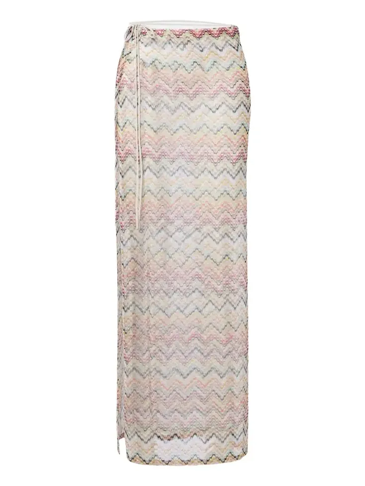 Zigzag mesh beach cover-up