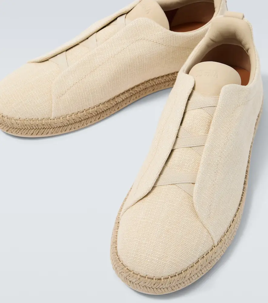 Zegna Triple Stitch canvas slip-on sneakers | Thumbnail 2