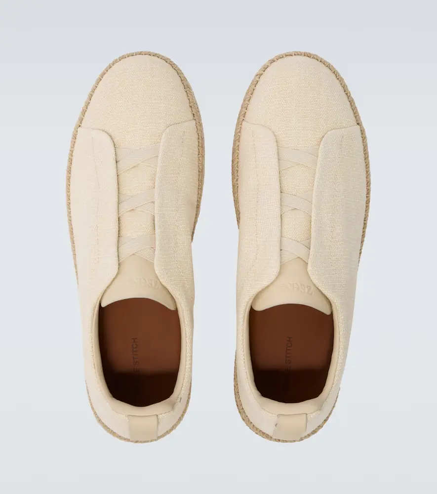 Zegna Triple Stitch canvas slip-on sneakers | Thumbnail 3