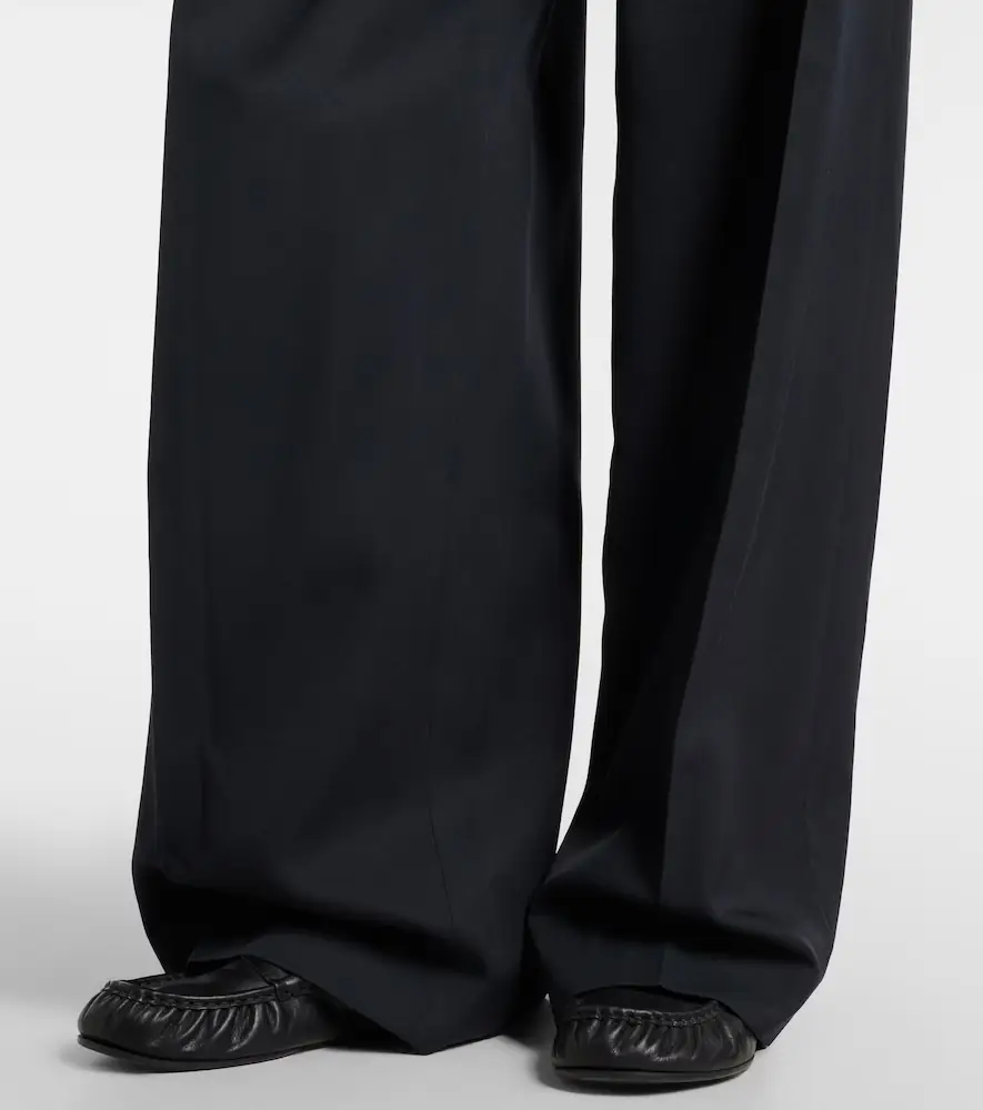 Jean Paul Gaultier Leather-trimmed wool wide-leg pants | Thumbnail 5 Jean Paul Gaultier Leather-trimmed wool wide-leg pants | Thumbnail 5