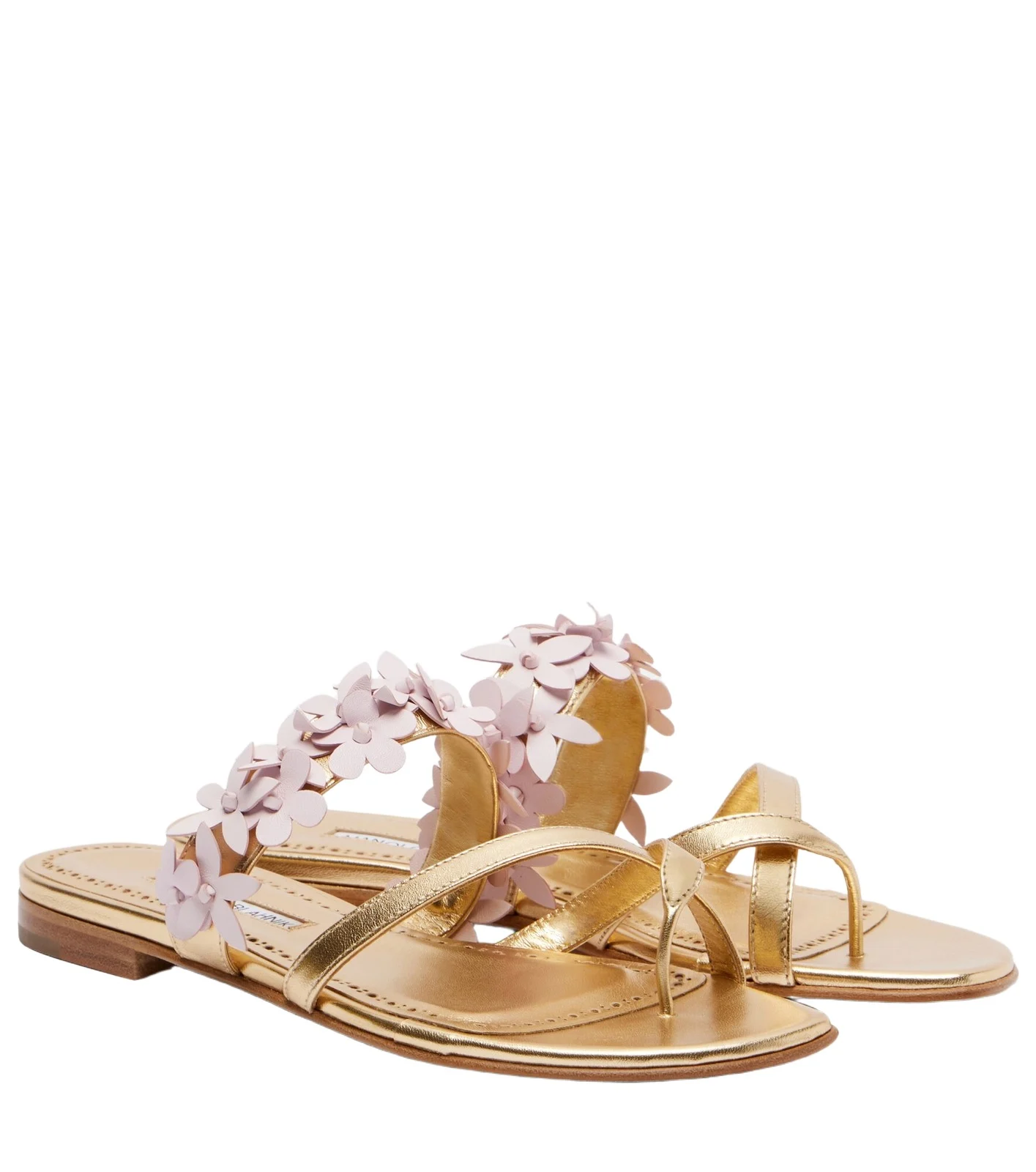 Manolo Blahnik Fiosa appliqué leather thong sandals