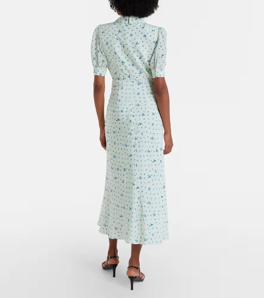 Alessandra Rich Floral silk midi dress | Thumbnail 2