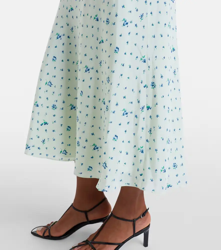 Alessandra Rich Floral silk midi dress | Thumbnail 5