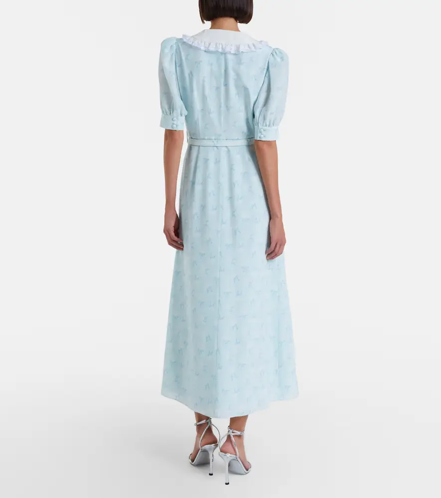 Alessandra Rich Floral silk midi dress | Thumbnail 2