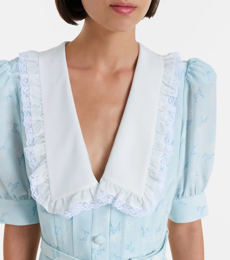 Alessandra Rich Floral silk midi dress | Thumbnail 6