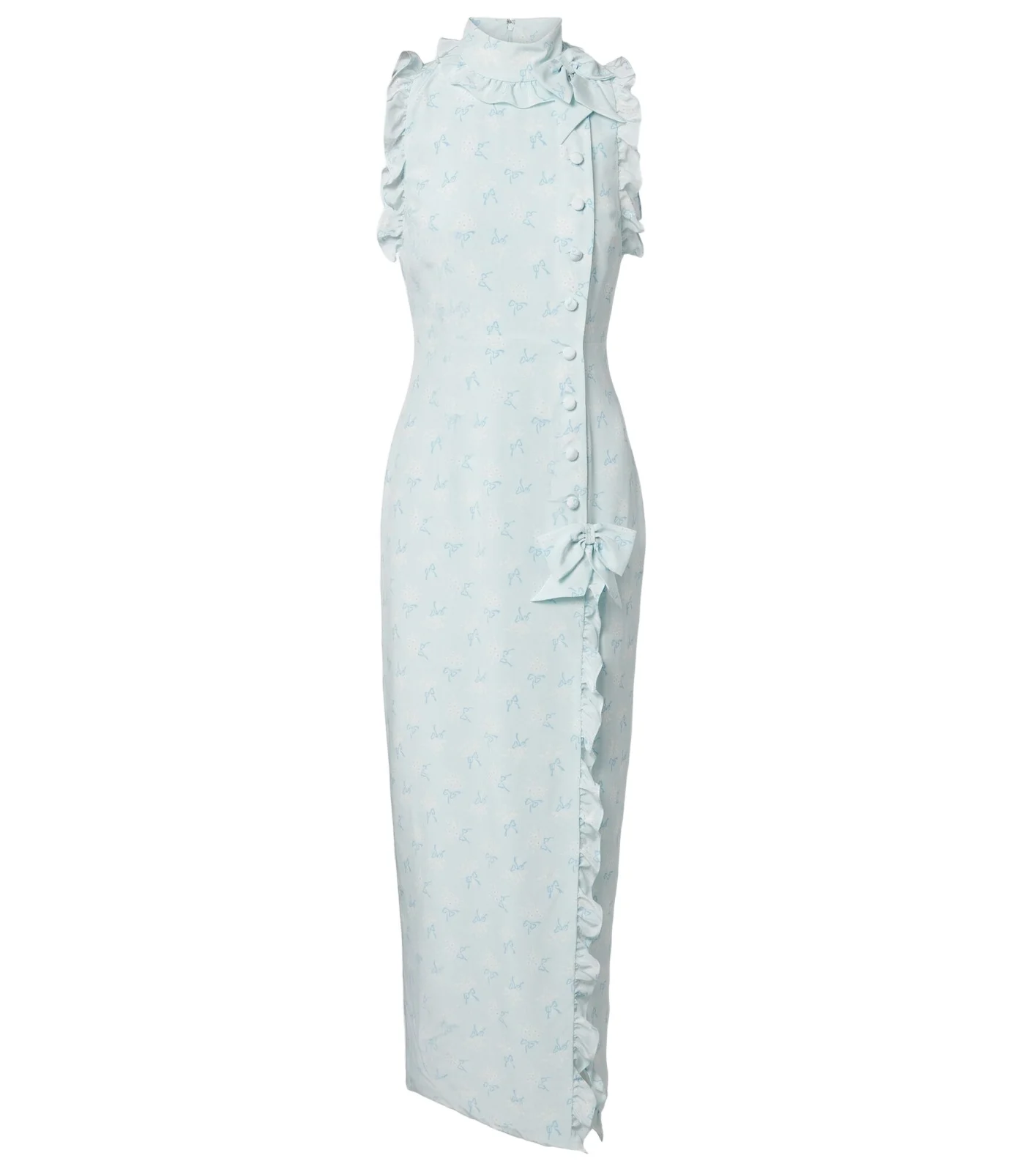 Ruffled bow-detail silk maxi dress Ruffled bow-detail silk maxi dress