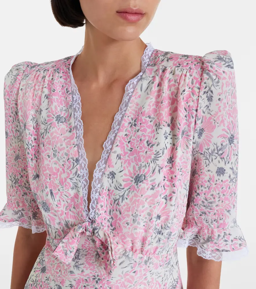 Alessandra Rich Lace-trimmed floral silk minidress | Thumbnail 4 Alessandra Rich Lace-trimmed floral silk minidress | Thumbnail 4