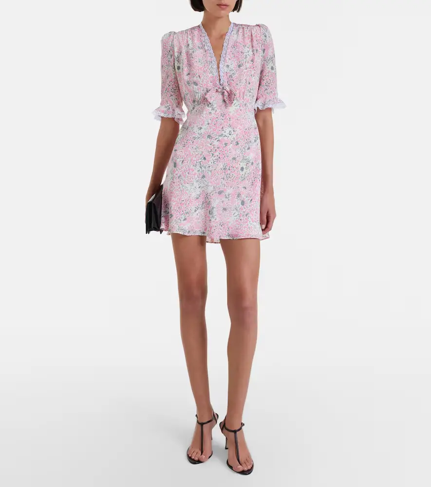 Alessandra Rich Lace-trimmed floral silk minidress | Thumbnail 5 Alessandra Rich Lace-trimmed floral silk minidress | Thumbnail 5