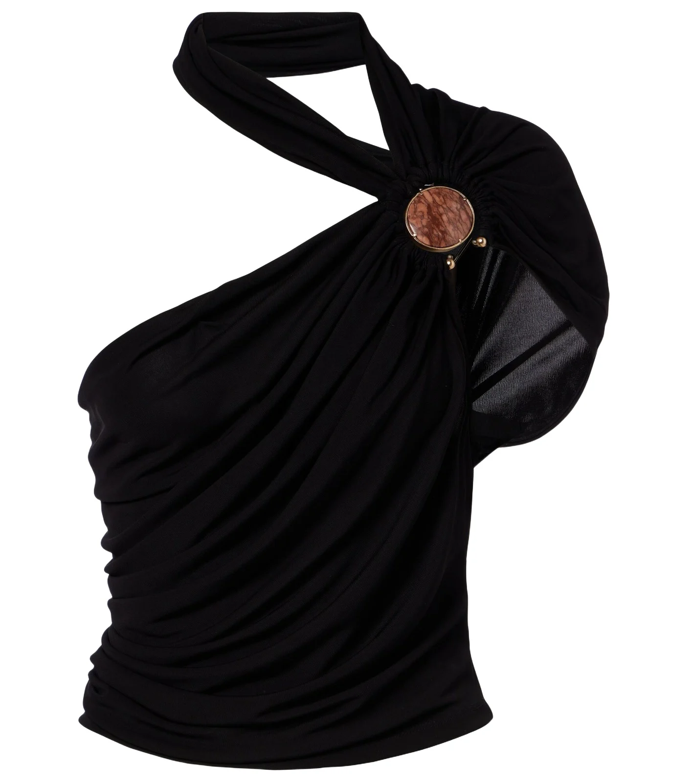 Embellished draped jersey top Embellished draped jersey top