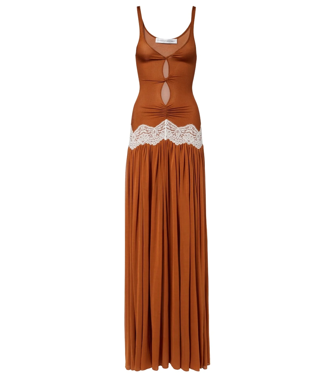 Cutout lace-trimmed gown Cutout lace-trimmed gown