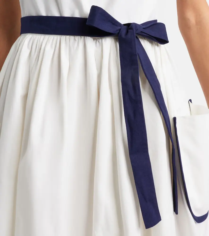 Prada Cotton and linen midi dress | Thumbnail 3 Prada Cotton and linen midi dress | Thumbnail 3
