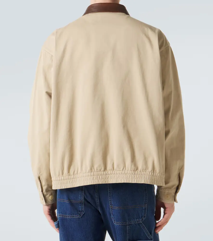 Prada Leather-trimmed cotton blouson jacket | Thumbnail 4 Prada Leather-trimmed cotton blouson jacket | Thumbnail 4