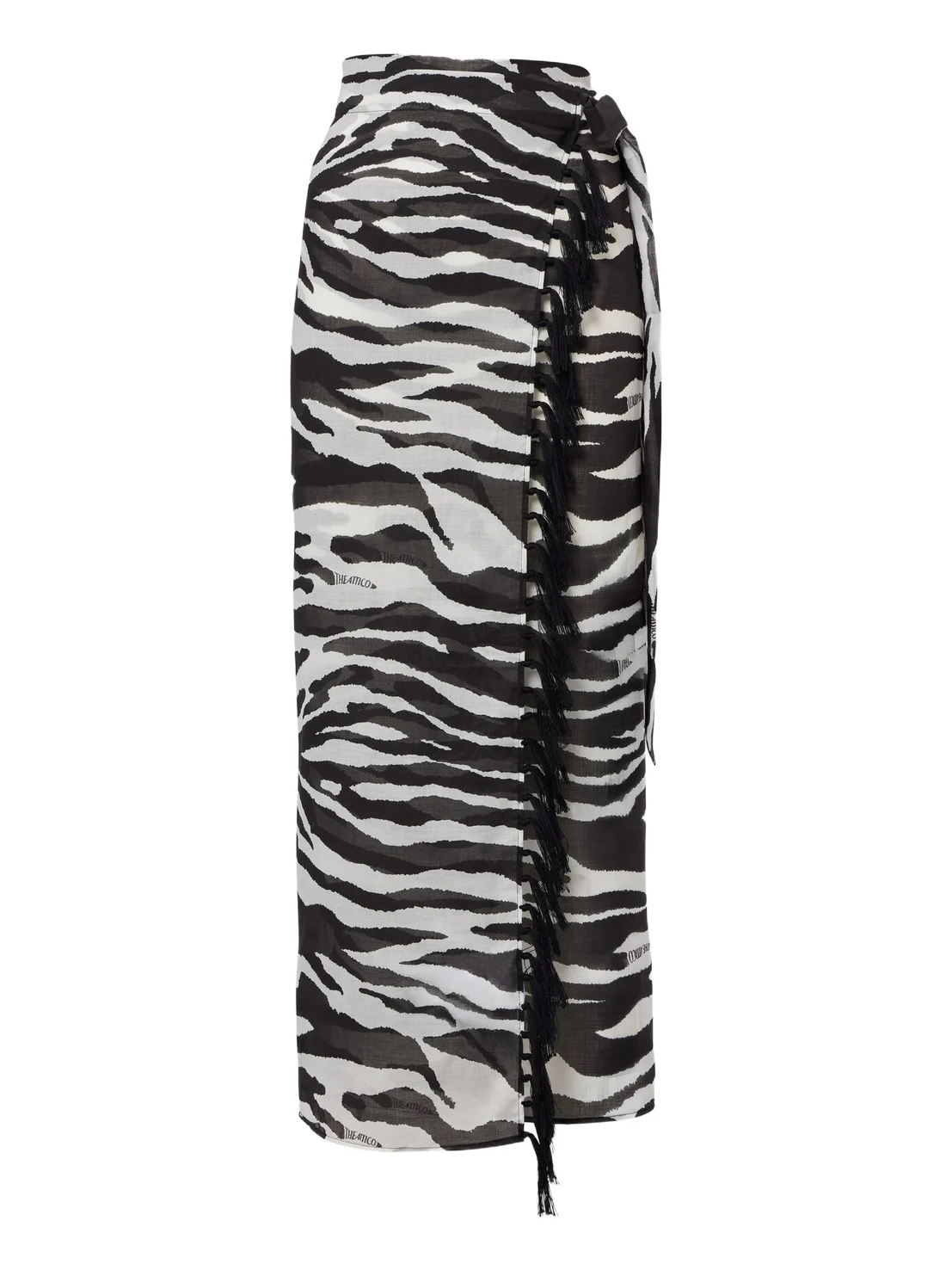 The Attico Zebra-print cotton muslin beach cover-up