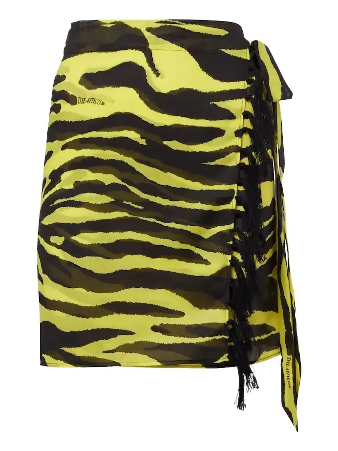 Animal-print cotton muslin beach cover-up