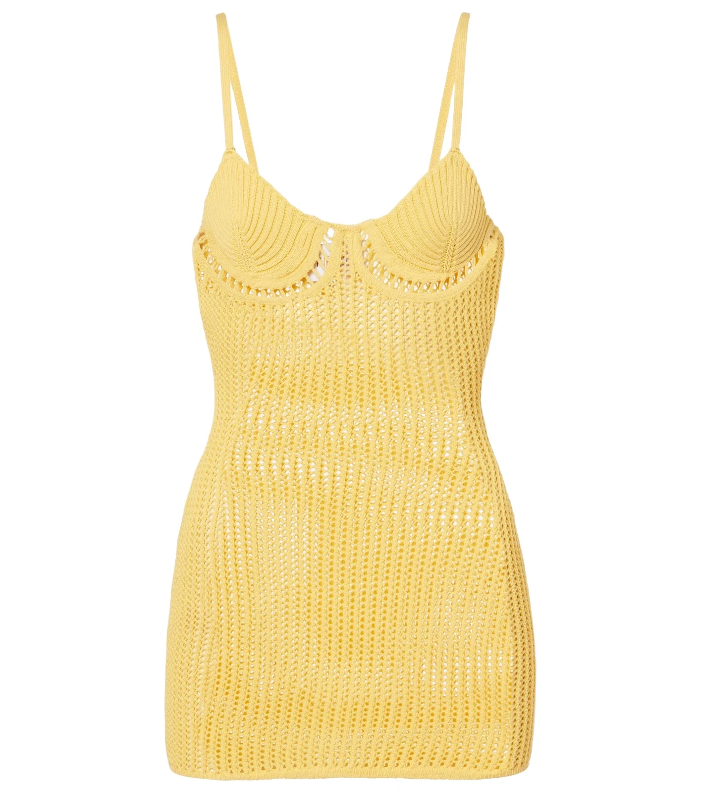 Crochet cotton-blend minidress