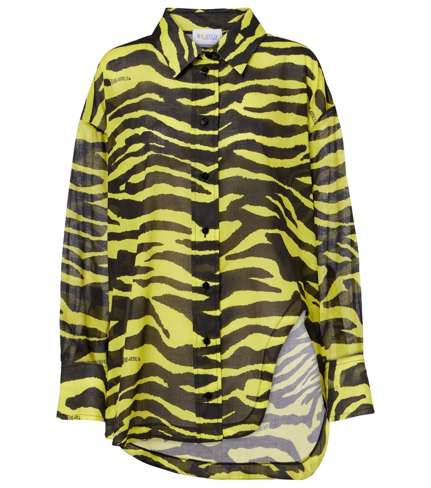 The Attico Animal-print cotton muslin shirt
