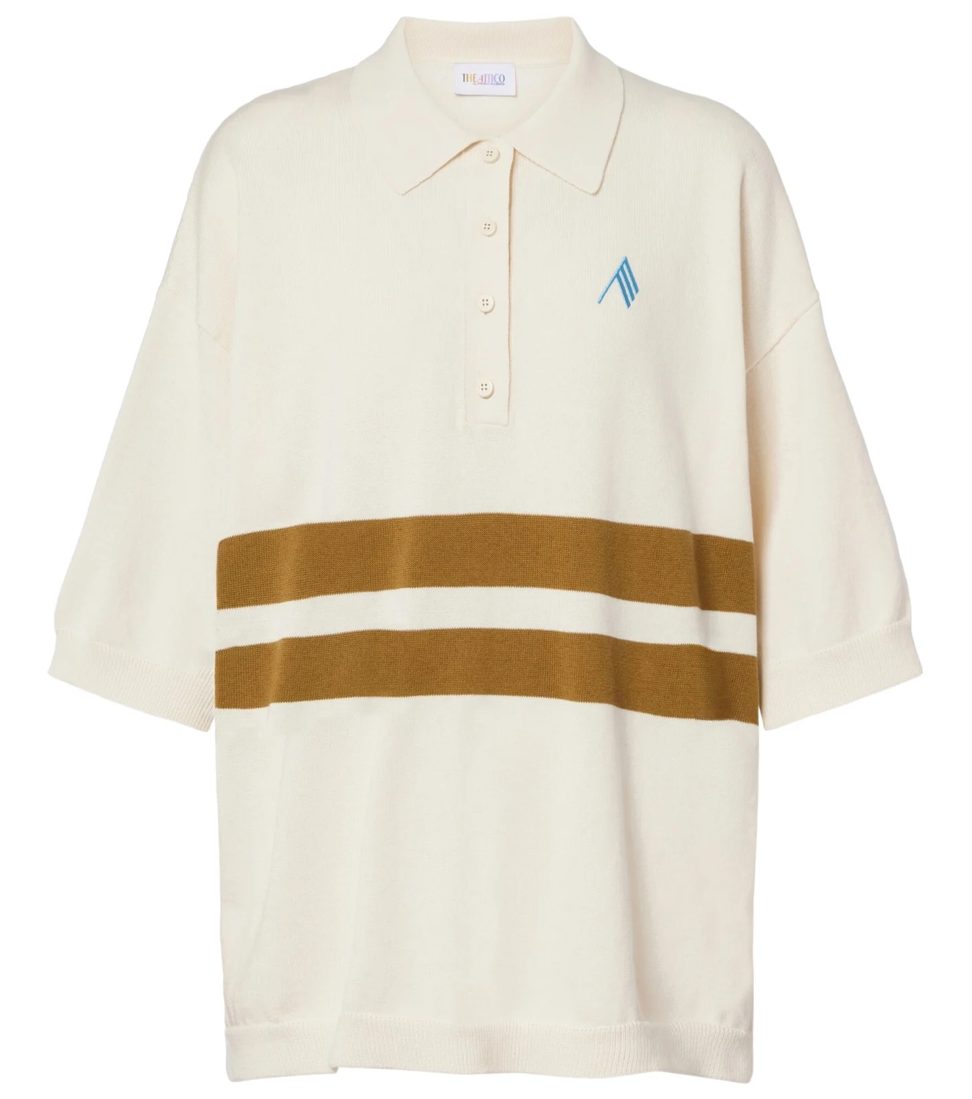 Striped oversized cotton polo shirt Striped oversized cotton polo shirt