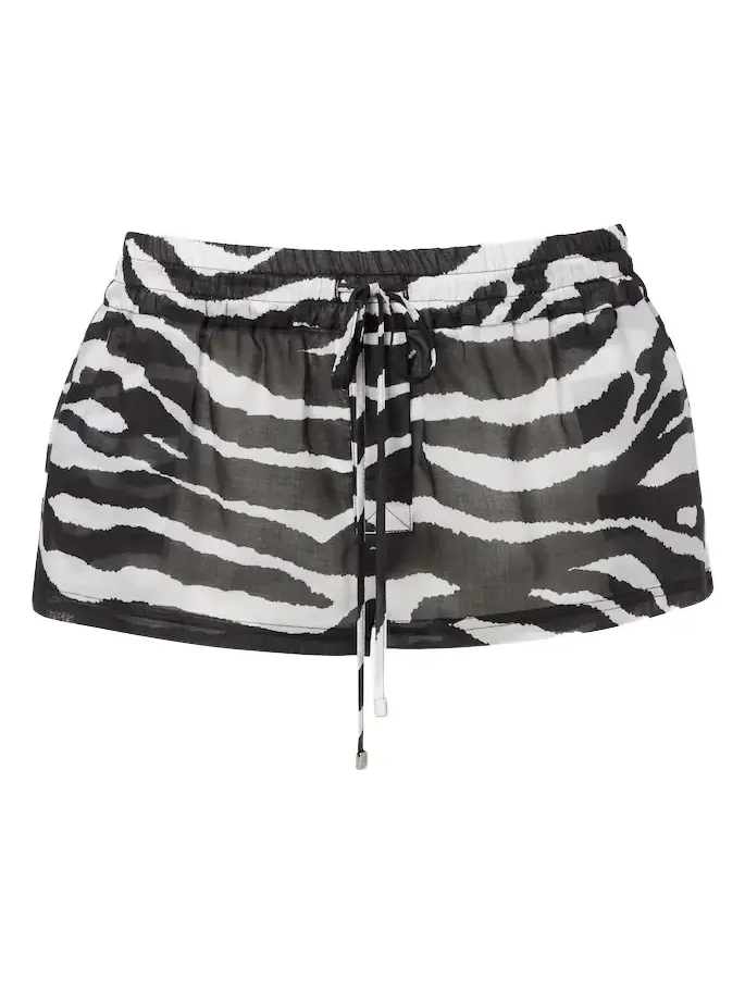 Zebra-print cotton muslin shorts Zebra-print cotton muslin shorts