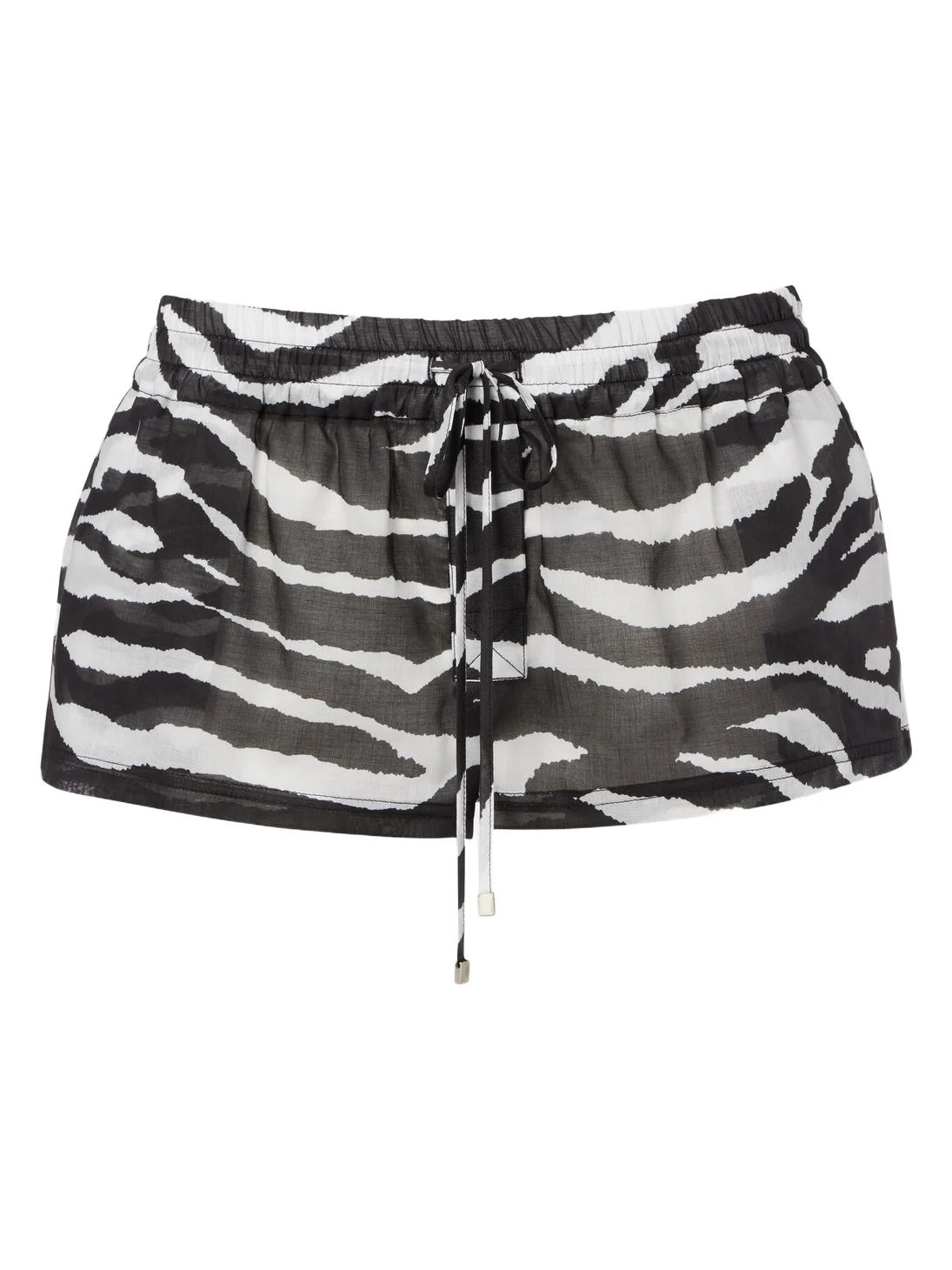 The Attico Zebra-print cotton muslin shorts
