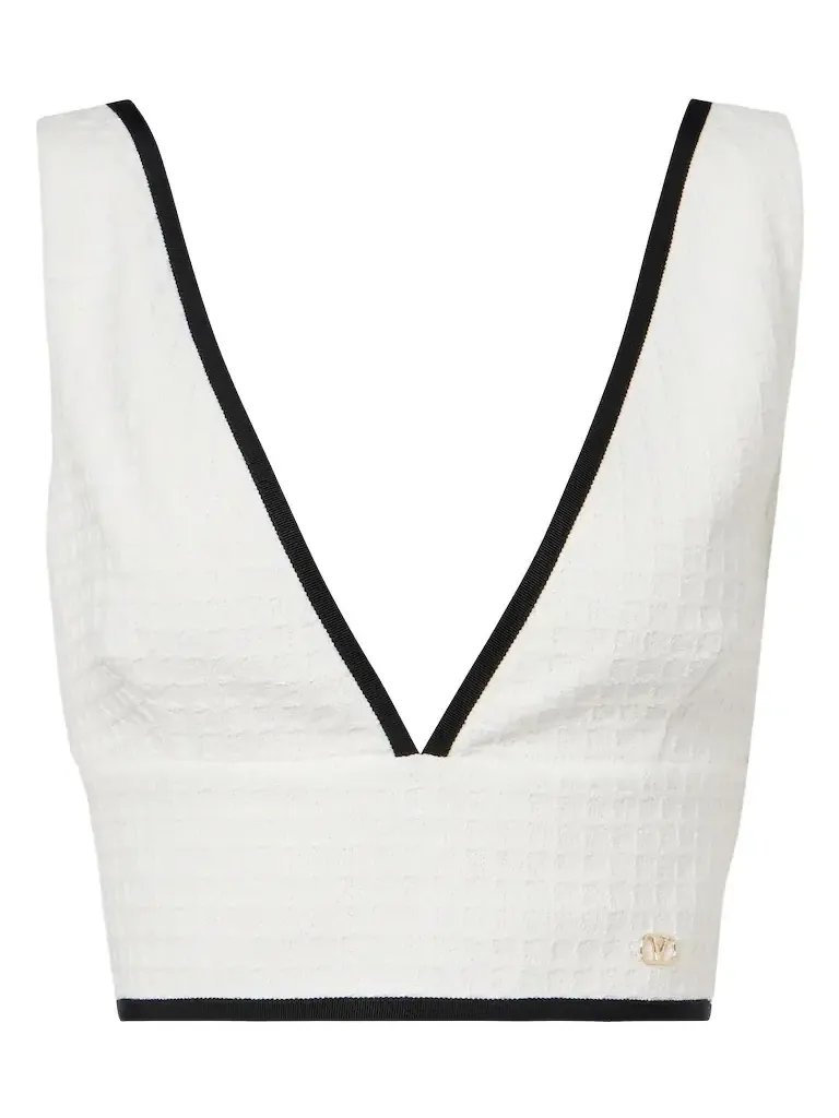 Cotton tweed crop top