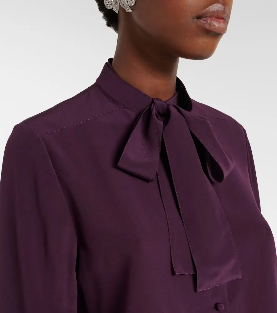 Valentino Garavani Tie-neck silk crêpe de chine blouse | Thumbnail 2