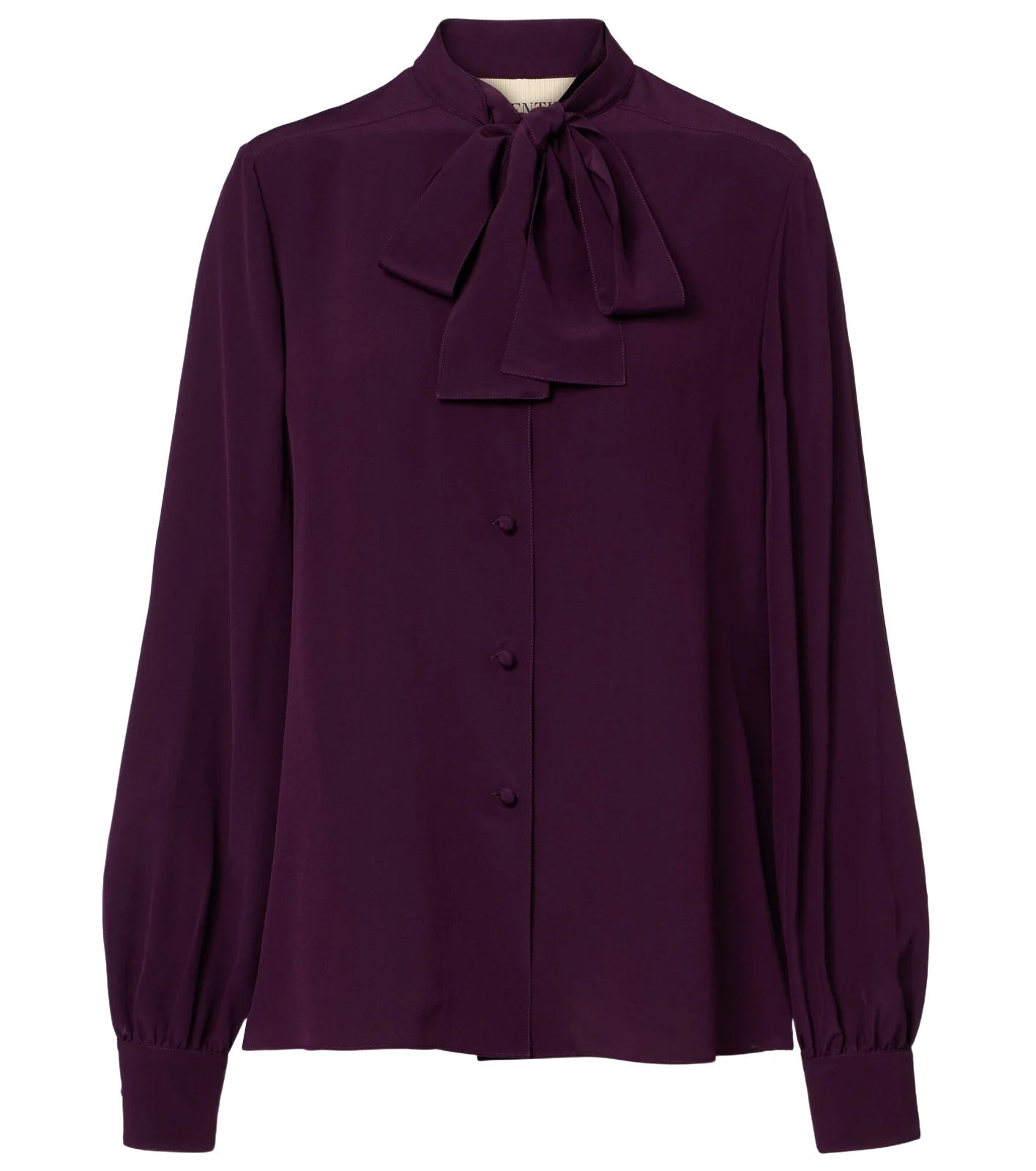 Tie-neck silk crêpe de chine blouse Tie-neck silk crêpe de chine blouse
