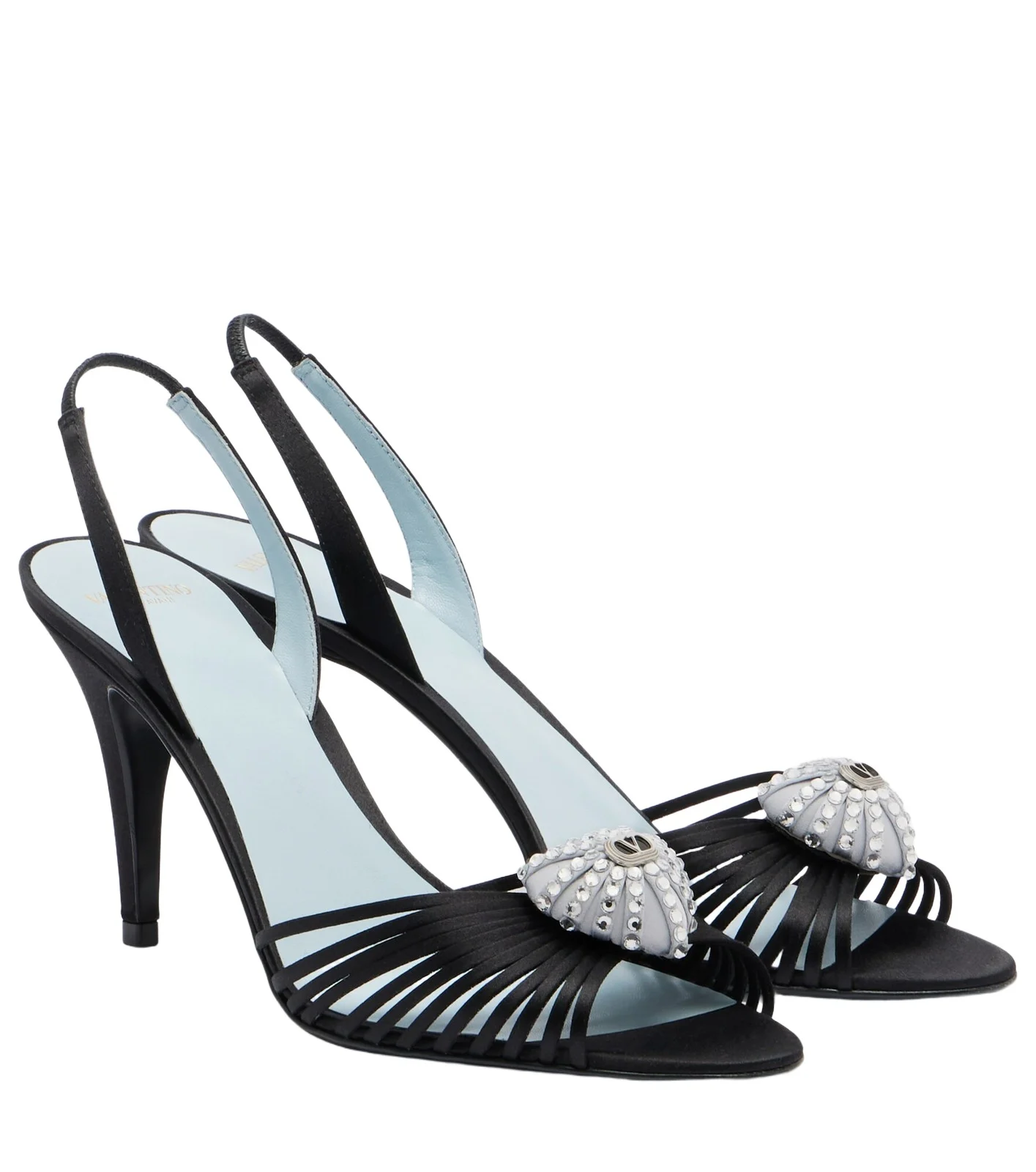 Coeur Royal satin slingback sandals Coeur Royal satin slingback sandals