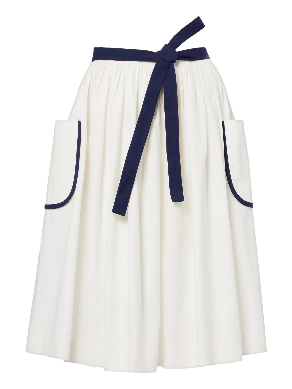Belted cotton and linen midi skirt Belted cotton and linen midi skirt