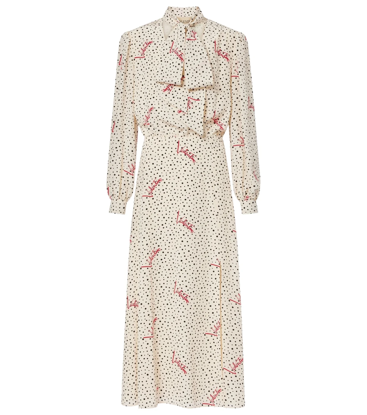 Polka-dot silk crêpe de chine midi dress Polka-dot silk crêpe de chine midi dress