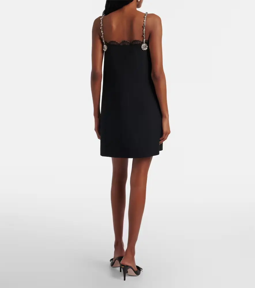 Valentino Crepe Couture embellished lace-trimmed minidress | Thumbnail 5 Valentino Crepe Couture embellished lace-trimmed minidress | Thumbnail 5