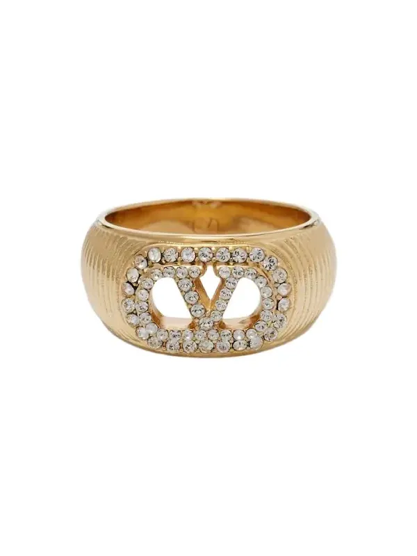 VLogo Swarovski-embellished ring VLogo Swarovski-embellished ring