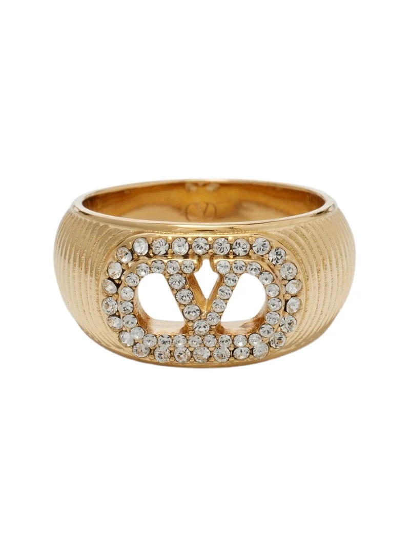 VLogo Swarovski-embellished ring VLogo Swarovski-embellished ring