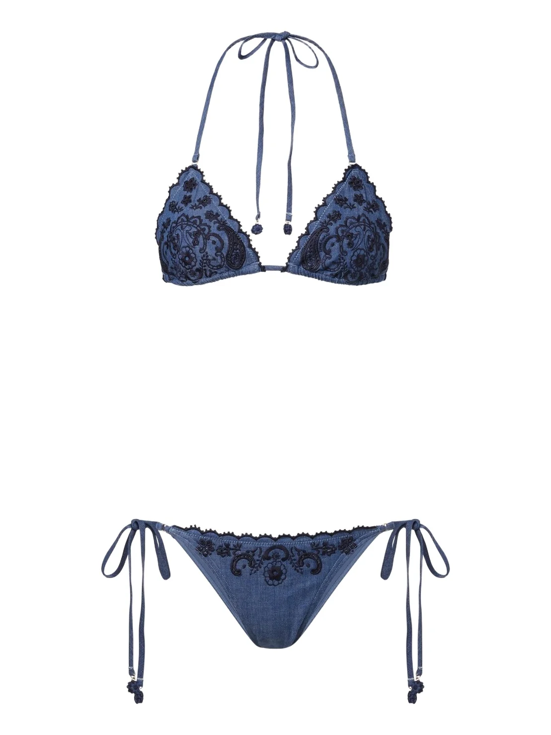 Aster embroidered denim bikini Aster embroidered denim bikini