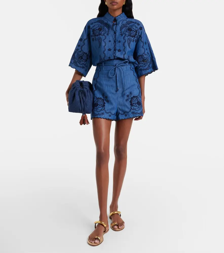 Zimmermann Aster embroidered denim shorts | Thumbnail 5 Zimmermann Aster embroidered denim shorts | Thumbnail 5