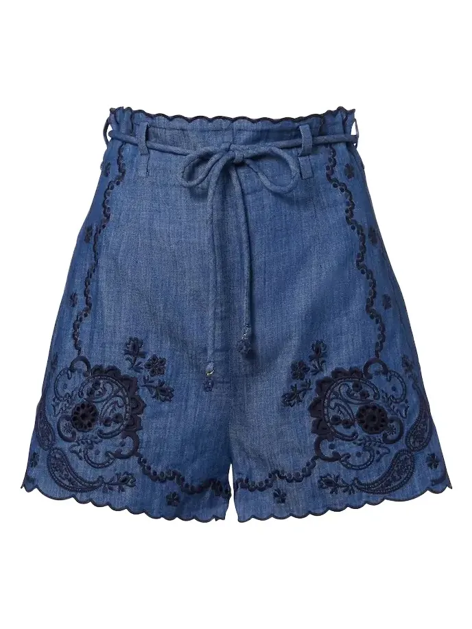 Aster embroidered denim shorts Aster embroidered denim shorts