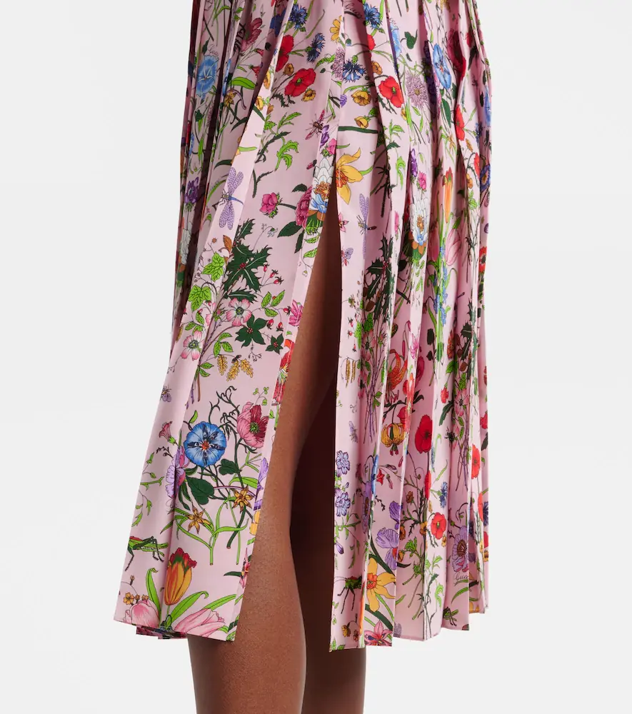 Gucci Flora pleated silk midi skirt | Thumbnail 2 Gucci Flora pleated silk midi skirt | Thumbnail 2