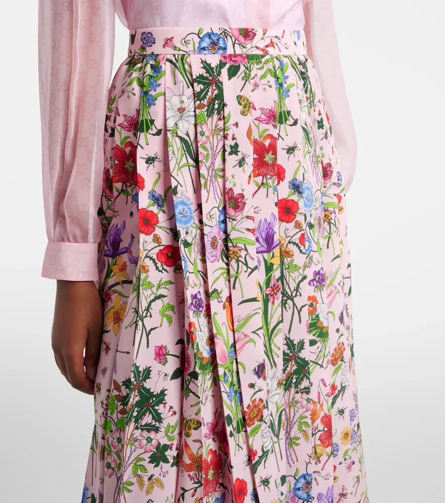 Gucci Flora pleated silk midi skirt | Thumbnail 5 Gucci Flora pleated silk midi skirt | Thumbnail 5