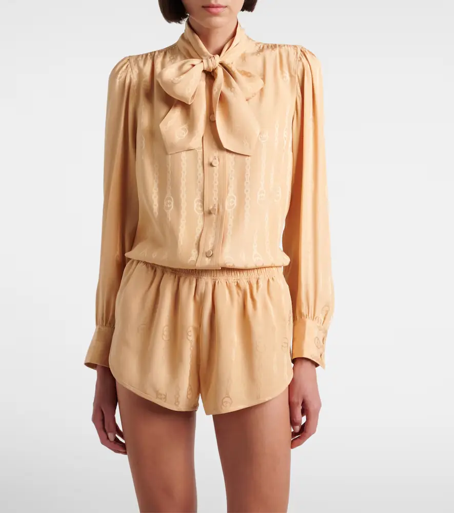 Gucci Interlocking G silk jacquard shirt | Thumbnail 3