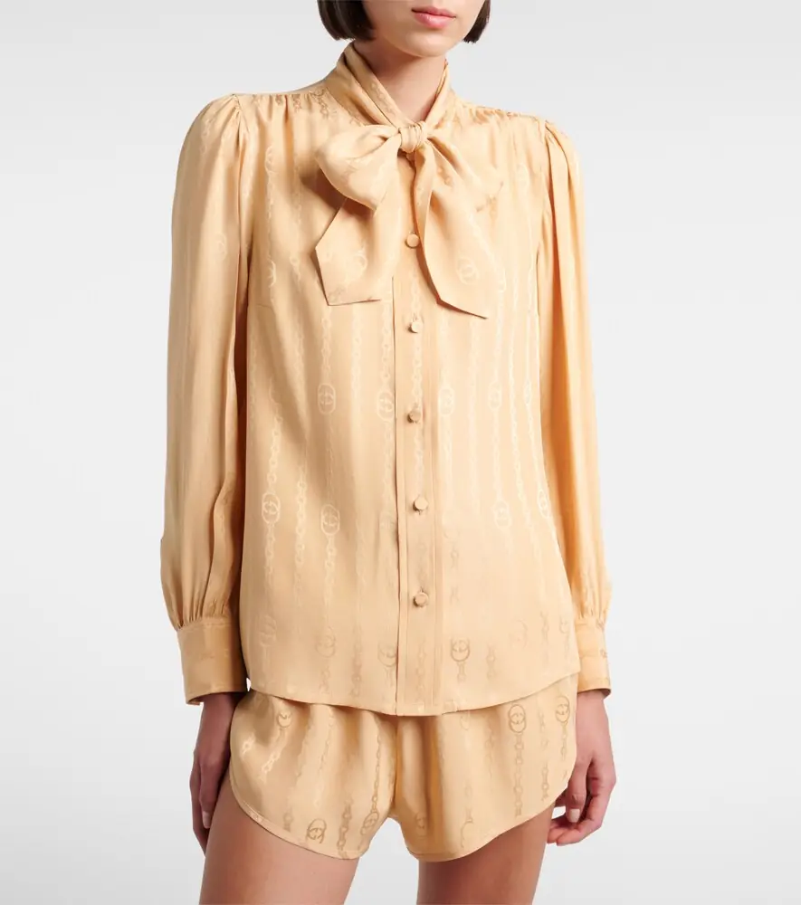 Gucci Interlocking G silk jacquard shirt | Thumbnail 4
