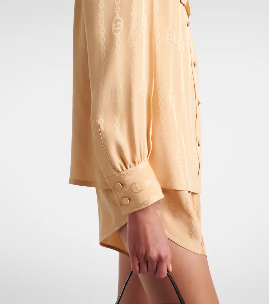 Gucci Interlocking G silk jacquard shirt | Thumbnail 5