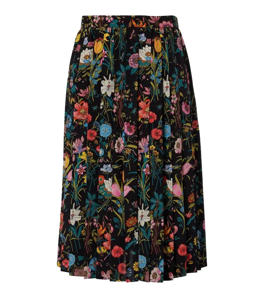Gucci Pleated floral silk midi skirt | Image 1 Gucci Pleated floral silk midi skirt | Image 1