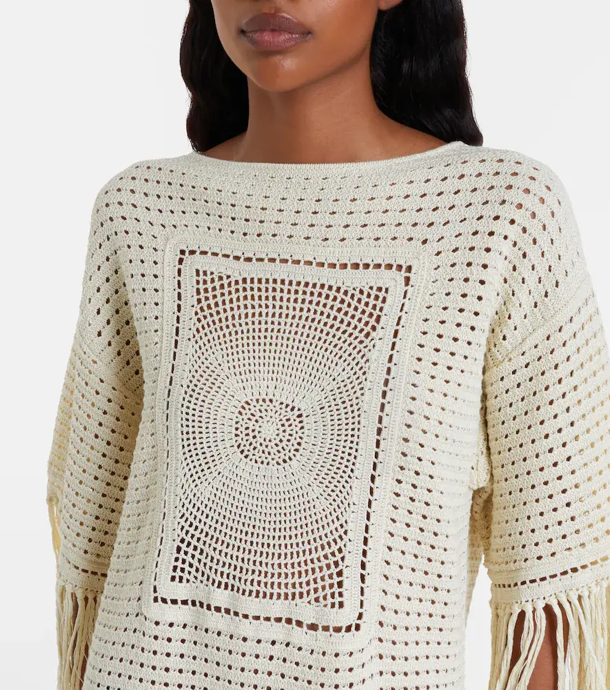 Zimmermann Indra crochet fringed cotton minidress | Thumbnail 4