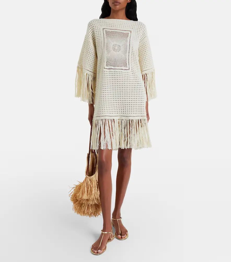 Zimmermann Indra crochet fringed cotton minidress | Thumbnail 6