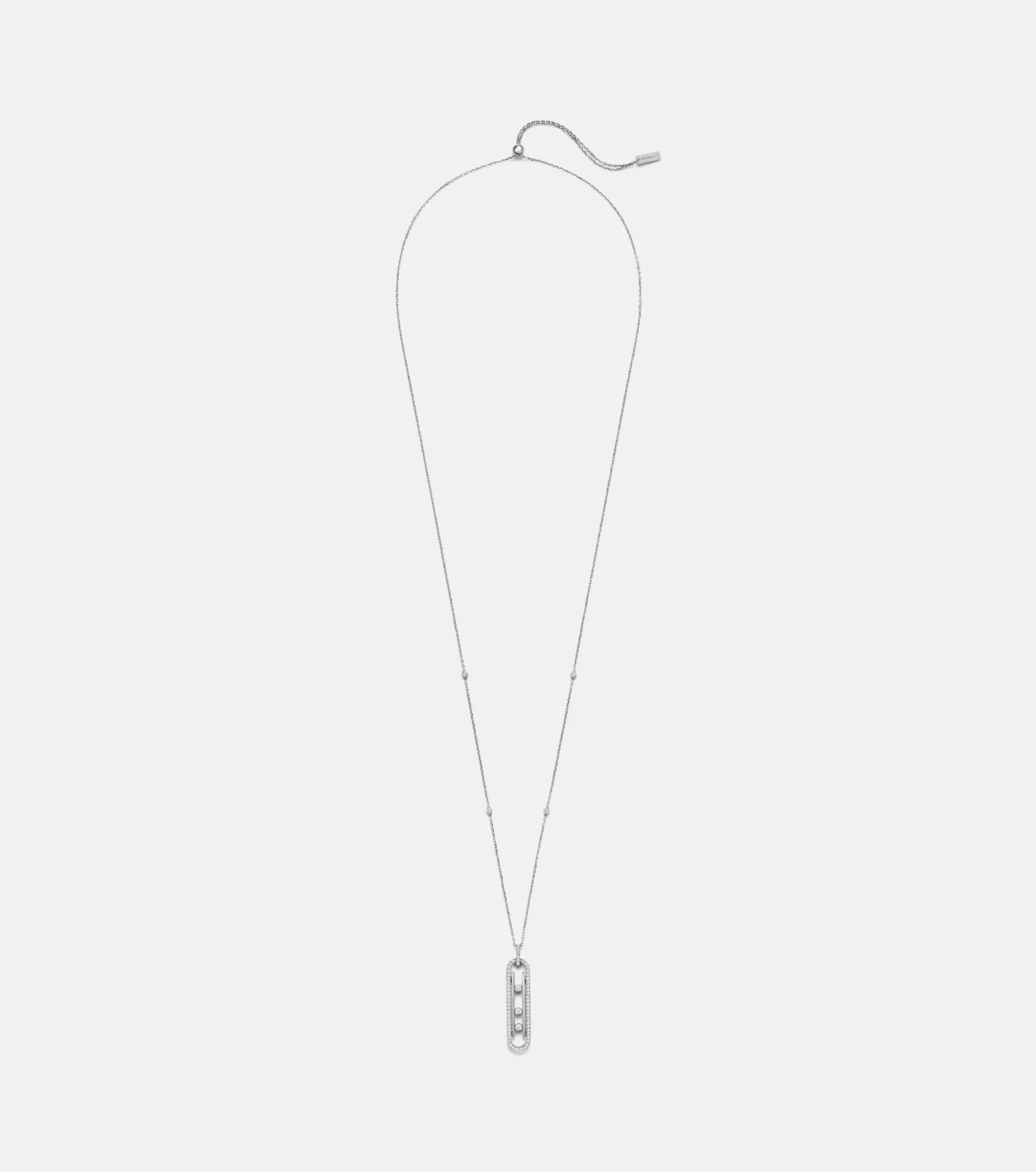 Move 10th 18kt white gold pendant necklace with diamonds Move 10th 18kt white gold pendant necklace with diamonds