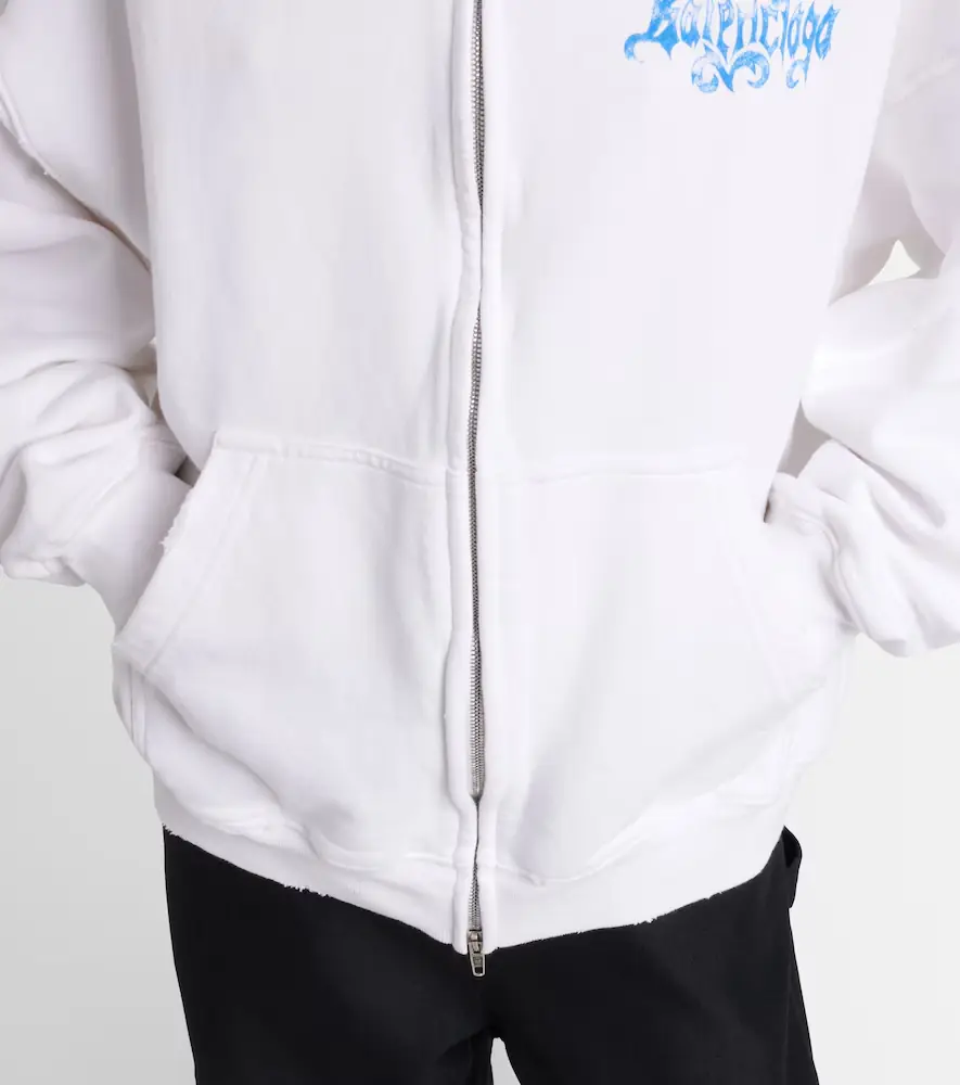 Balenciaga Logo cotton jersey zip-up hoodie | Thumbnail 2 Balenciaga Logo cotton jersey zip-up hoodie | Thumbnail 2