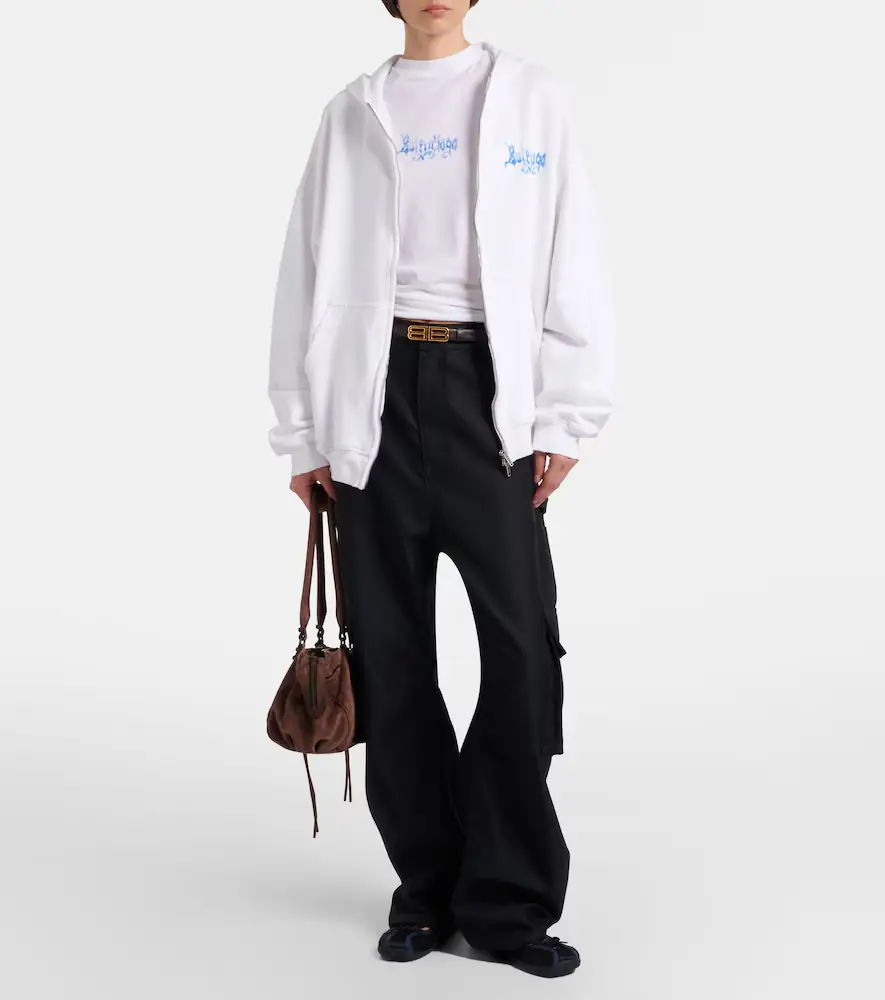 Balenciaga Logo cotton jersey zip-up hoodie | Thumbnail 5 Balenciaga Logo cotton jersey zip-up hoodie | Thumbnail 5