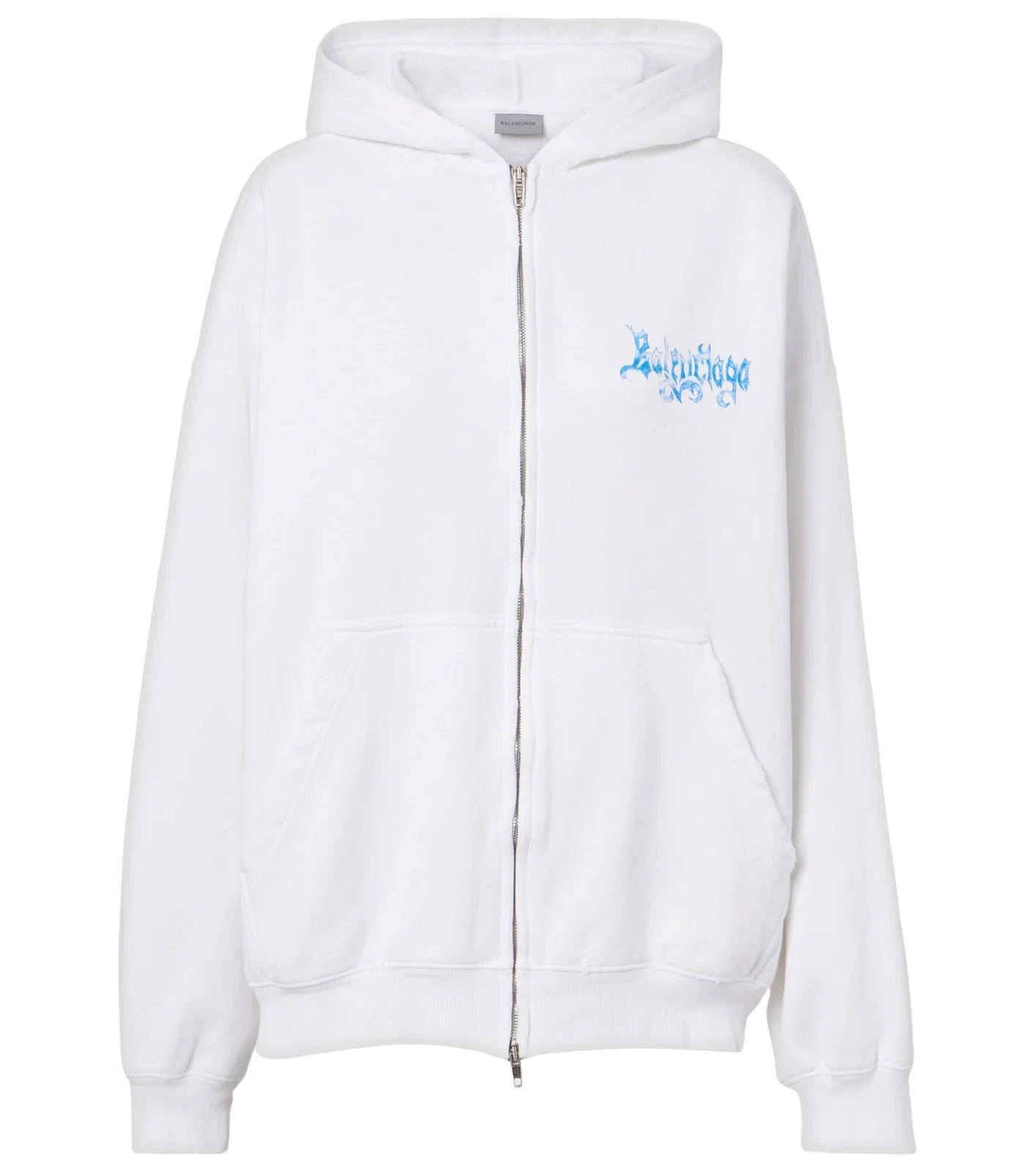 Logo cotton jersey zip-up hoodie