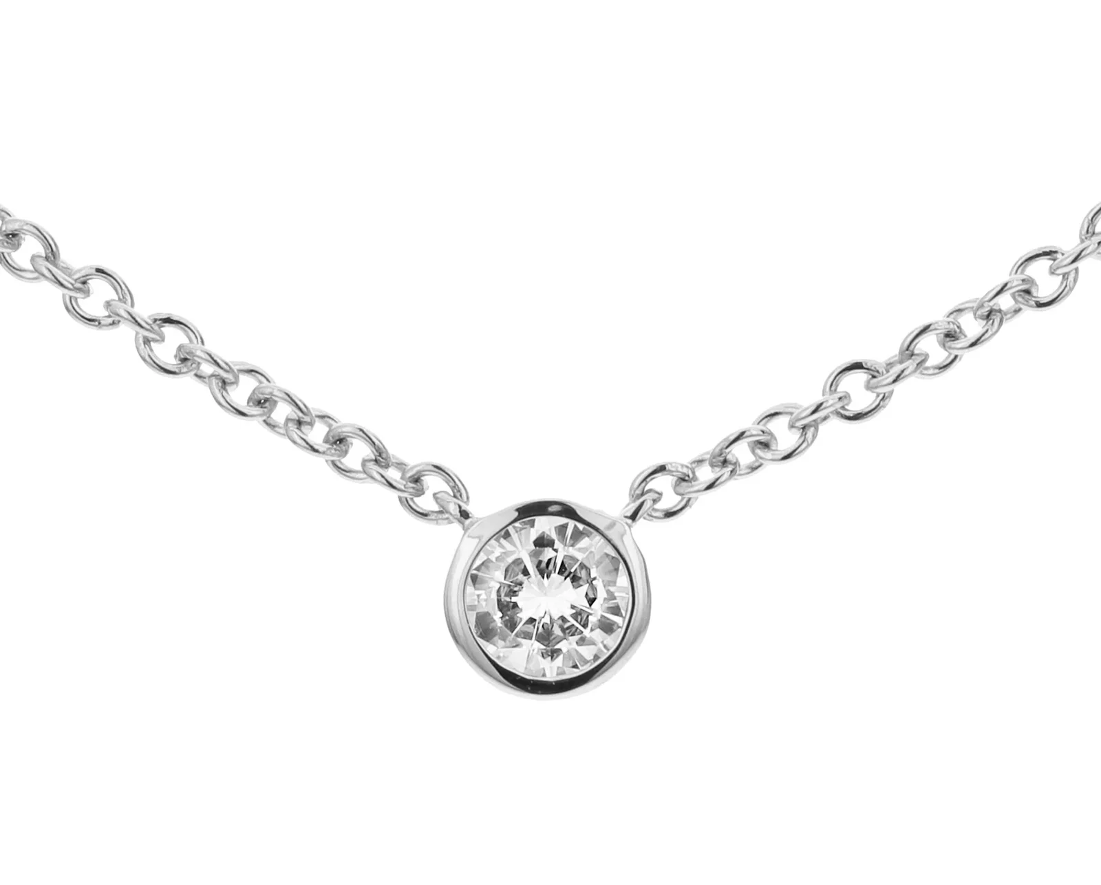 0.25ct Diamond 18K Gold Solitaire Necklace