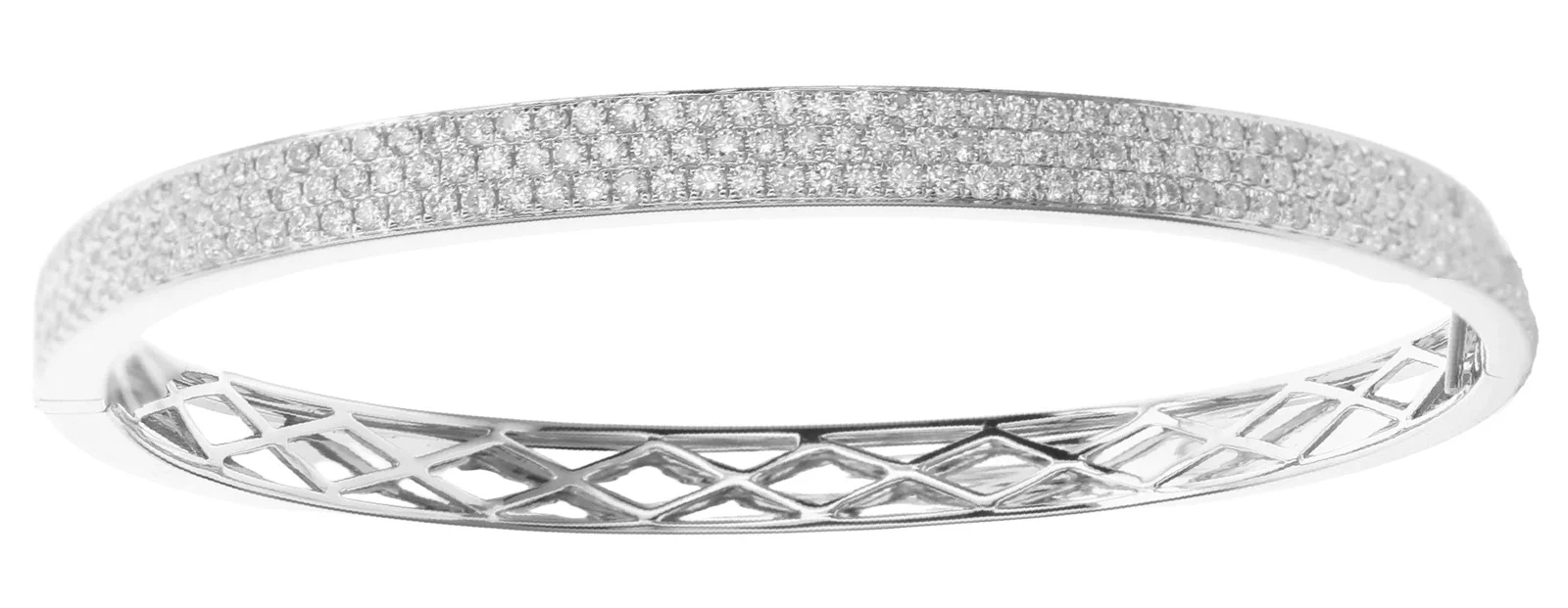 Wish Fine Jewelry 2.00ct Diamond 18K Gold Bangle Bracelet
