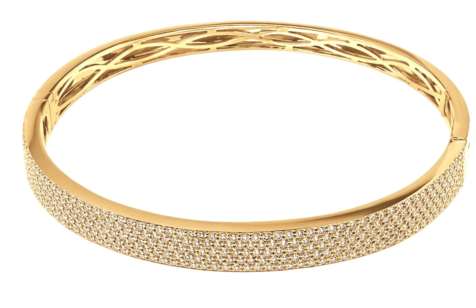 2.50ct Diamond 18K Gold Bangle Bracelet